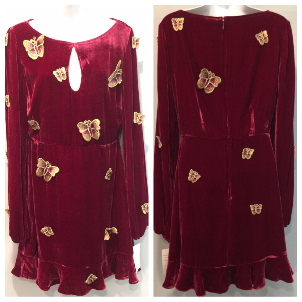 NWT For Love & Lemons Papillon Appliqué Dress - Picture 6 of 10